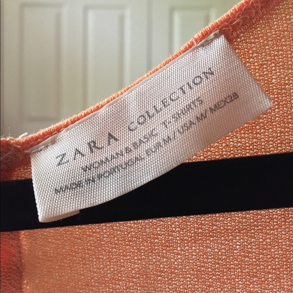 NWOT Zara Knit Peach Back Zip Top - Picture 3 of 3